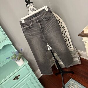 Lucky Brand Zoe High Rise Straight Ankle Jean Size 10 | 30 Washed Black Mom Jean